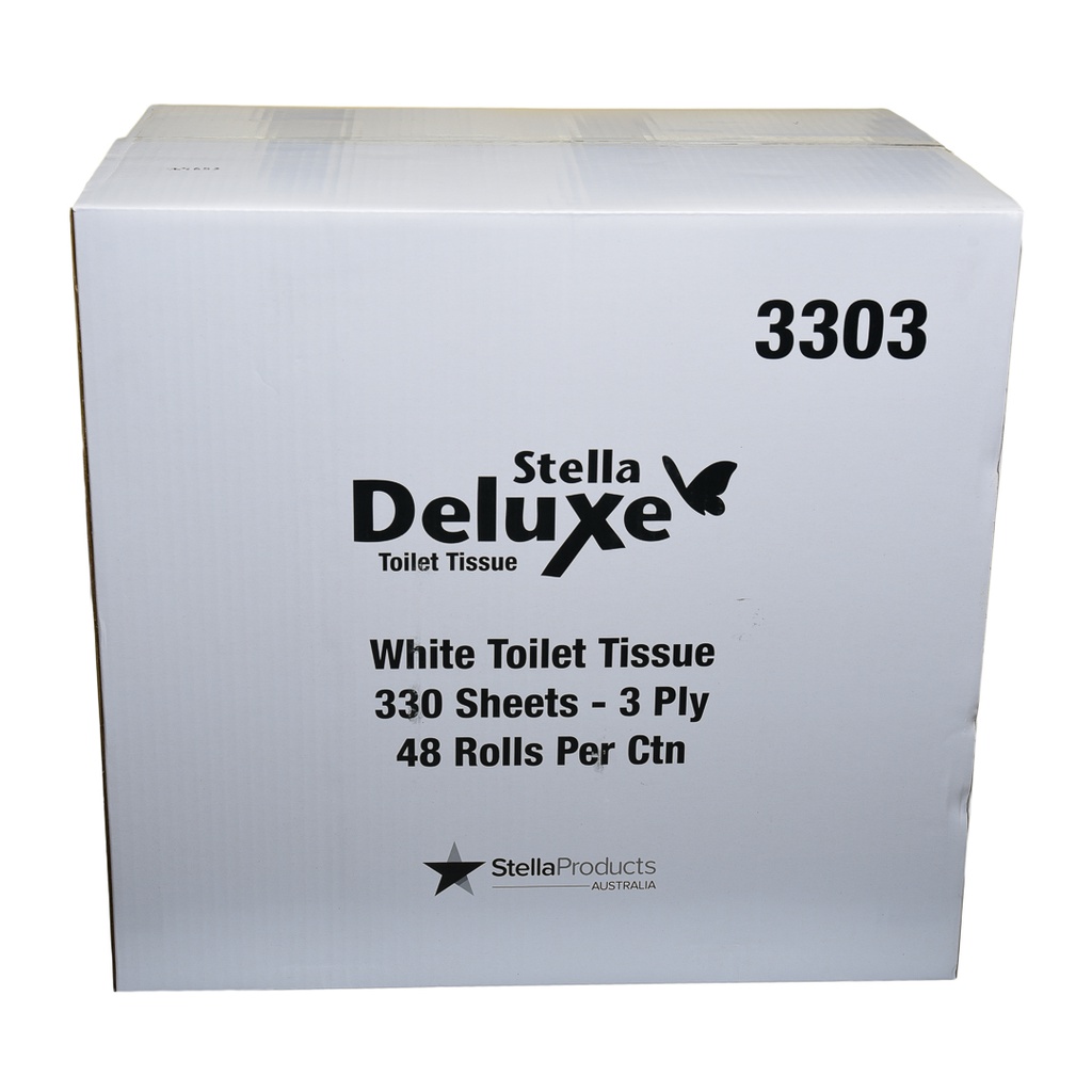 STELLA DELUXE 3PLY 330SHT TOILET TISSUE - 48 ROLLS/CTN