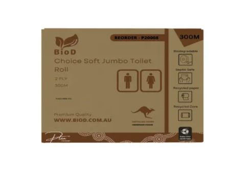 (INDIGENOUS OWNED) BIOD-CHOICE SOFT JUMBO TOILET 300M X 8