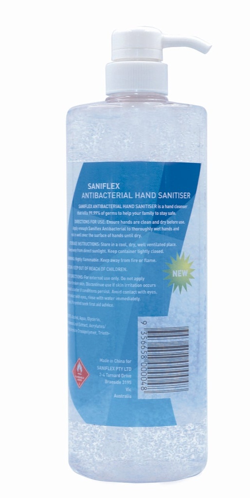 SANIFLEX RINSE FREE HAND SANITISER 1L BOTTLE WITH PLUNGER