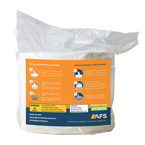 AFS BIODEGRADABLE ANTIBACTERIAL CLEANING WIPES 800/ROLL