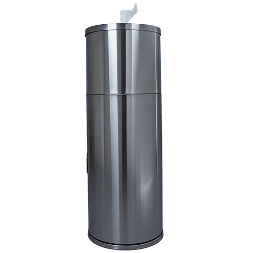 AFS BLACK FLOOR STAND WITH BIN STAINLESS STEEL