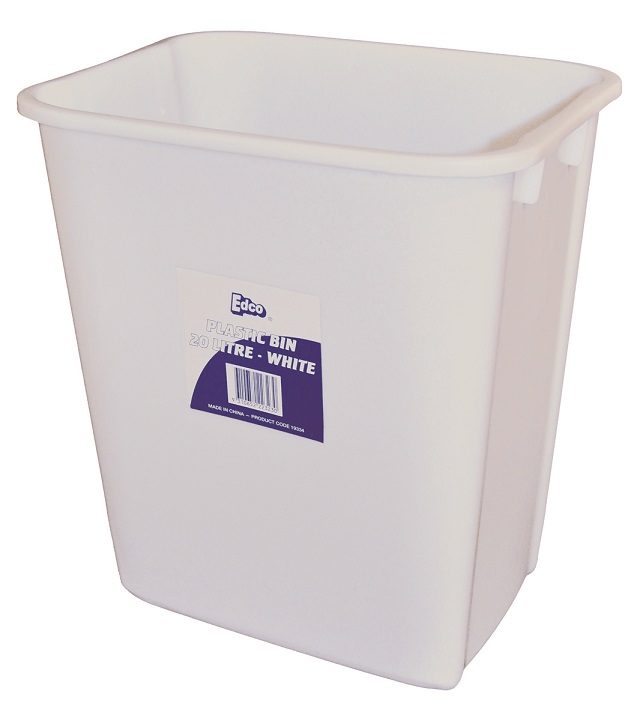 EDCO PLASTIC BIN 20L-WHITE