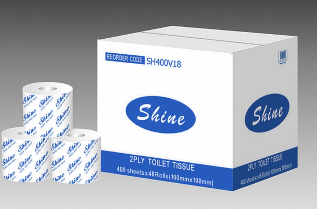 TOILET ROLL SINGLE WRAP 2 PLY 400 SHEET - 48 ROLLS/CTN