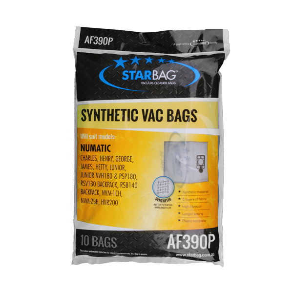 CLEANSTAR - VACBAG SYNPLASTICT 10PK NUMATIC