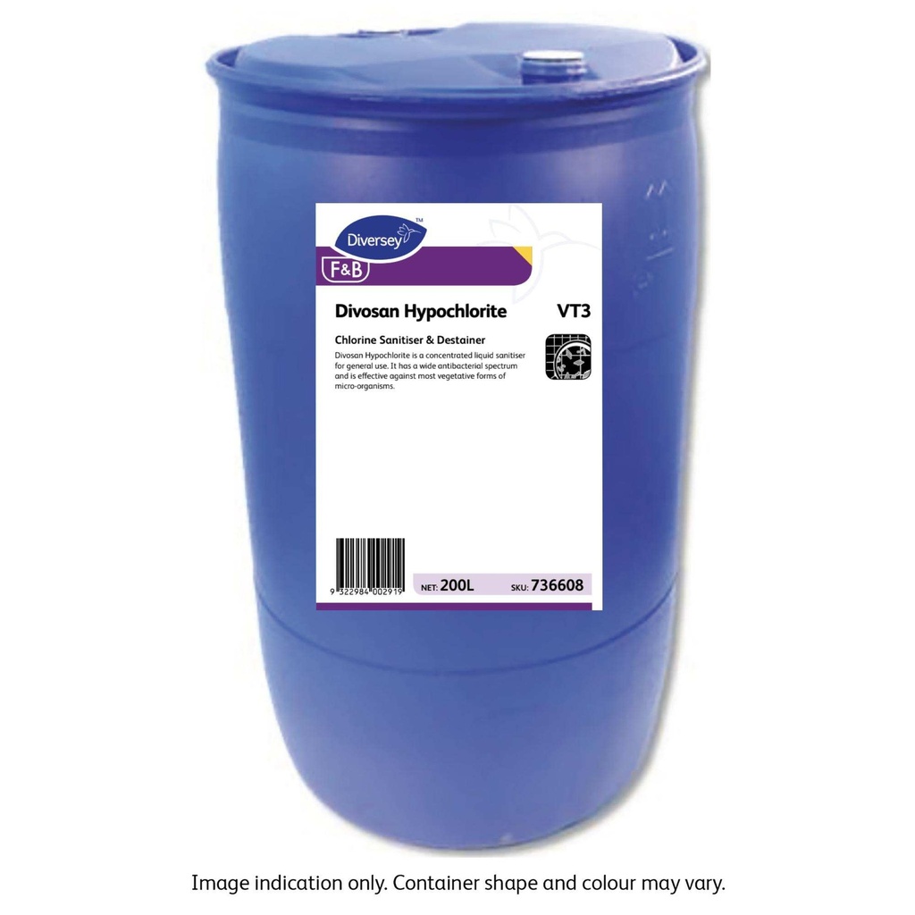 DIVERSEY - DIVOSAN HYPOCHLORITE 200L