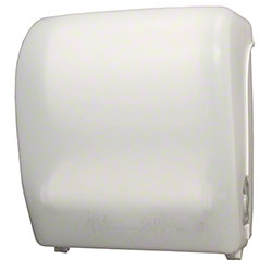 WHITE SMALL MECHANICAL AUTOCUT ROLL TOWEL DISPENSER