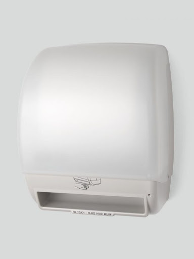 WHITE ELECTRONIC AUTOCUT ROLL TOWEL DISPENSER