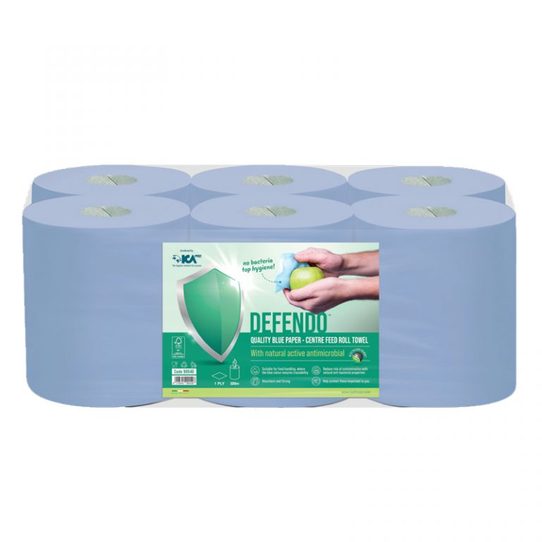 STELLA DEFENDO 1PLY 320M BLUE CENTREPULL ROLL TOWEL- 6 ROLLS