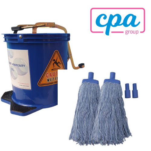 CPA 16L MOP BUCKET &amp; 2 MOP HEADS