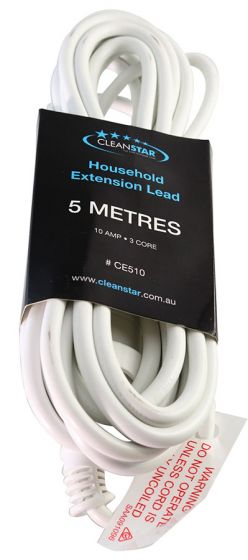 CLEANSTAR - 5 METRE WHITE EXTENSION LEAD