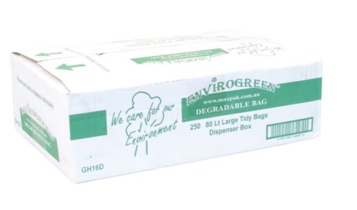 [130158] C/GREEN DEGRADABLE NATURAL BIN LINERS 250 BAGS (GREEN 80L)