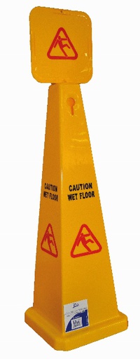 [19260] EDCO LARGE PYRAMID CAUTION WET FLOOR SIGN