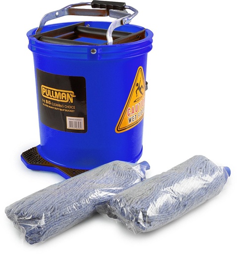 PULLMAN BUCKET 16L BLUE WITH 2 x MOP HEADS