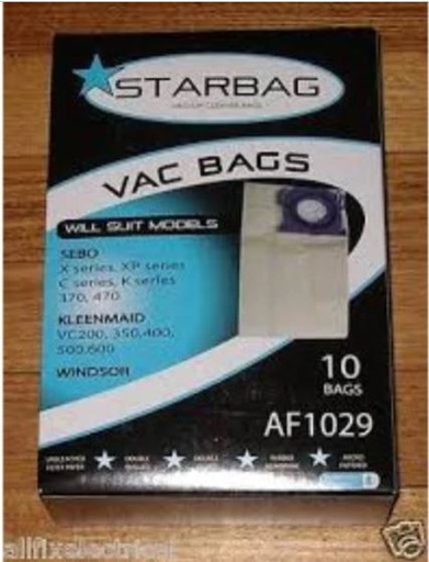 [AF1029] CLEANSTAR – VAC BAG 10PK SEBO 370-470