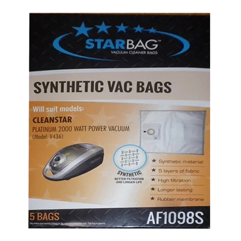 [AF1098S] CLEANSTAR - 5PK VAC BAG SUITS CLEANSTAR V436 PLATINUM