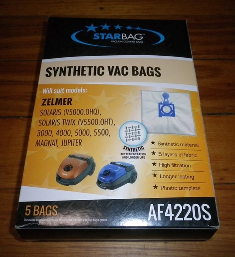 [AF4220S] CLEANSTAR - VACBAG 5PK SYN ZELMER V5500/V5000