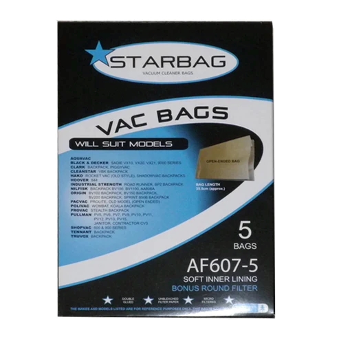 [AF607-5] CLEANSTAR - VACBAG 5PK BACKPACK (VS64)