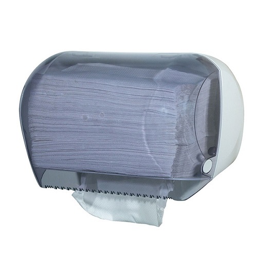 TRANSPARENT COMBINATION ROLL TOWEL &amp; INTERLEAF DISPENSER