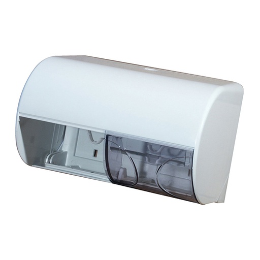 [D755] WHITE STANDARD TOILET TISSUE TWIN ROLL DISPENSER