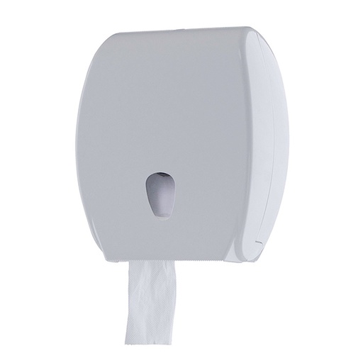 [D832] WHITE SINGLE JUMBO TOILET TISSUE DISPENSER (MAX ROLL DIA 24CM)