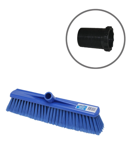 [10090] EDCO PLATFORM BROOM HEAD 400MM HARD - BLUE WITH ADAPTOR