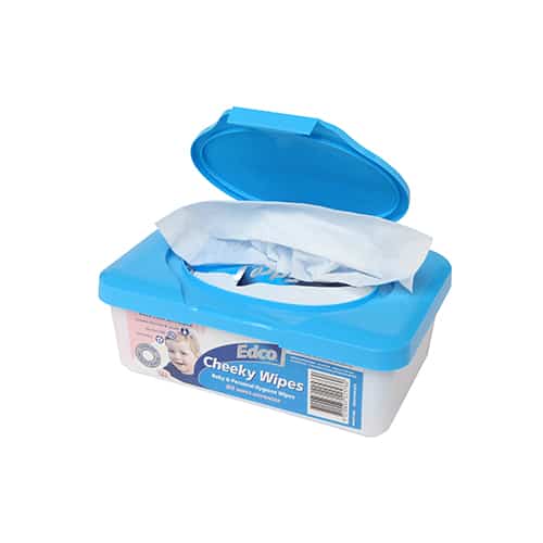 [56210] EDCO CHEEKY WIPES 80PK IN TUB DISPENSER