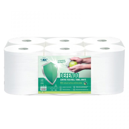 [99941] STELLA DEFENDO 1PLY 300M WHITE CENTREPULL ROLL TOWEL - 6 ROLLS