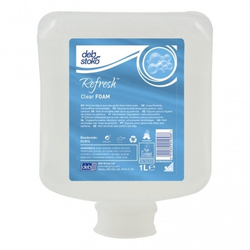 [DEBCLR1L] DEB STOKO REFRESH CLEAR HAND WASH FOAM GENTLE 1L