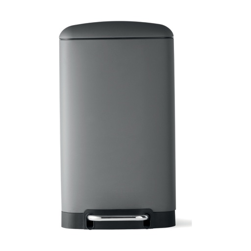 [42617495] 30L MATTE GREY RECTANGULAR PEDAL BIN