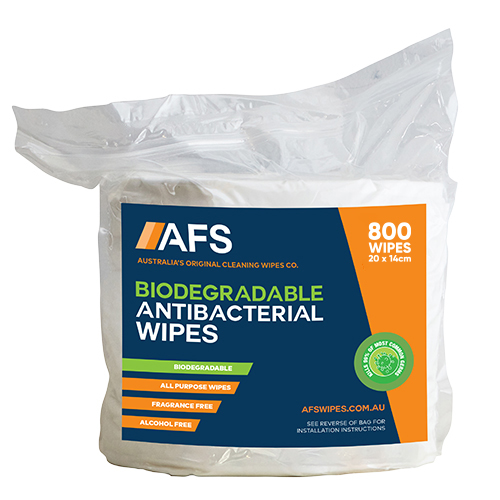 AFS BIODEGRADABLE ANTIBACTERIAL CLEANING WIPES 800/ROLL