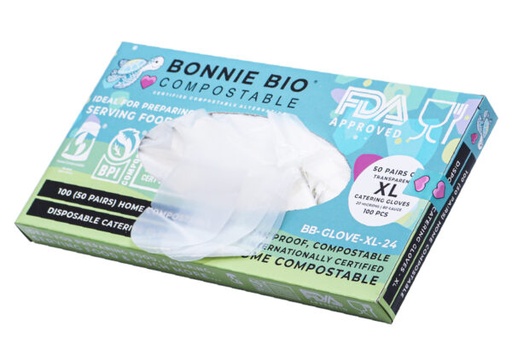 CLEANSTAR - XL SIZE COMPOSTABLE DISPOSABLE GLOVES – 100 GLOVES PER BOX (24 BOXES) 1200 PAIRS