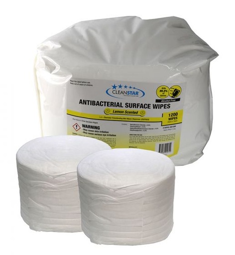 [WIPES-NA1200] CLEANSTAR - ANTIBACTERIAL LEMON SCENTED SURFACE WET WIPES 2-PACK