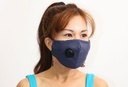 CLEANSTAR - CLOTH FACE MASK WITH VENT AND FILTER - NAVY BLUE