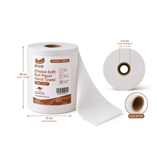 (INDIGENOUS OWNED) BIOD CHOICE SOFT ROLL PAPER HAND TOWEL 80M X 16