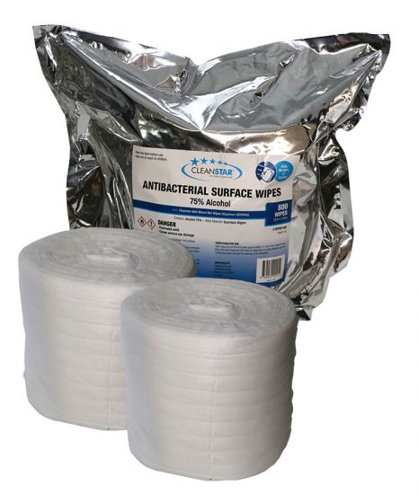 CLEANSTAR - ANTIBACTERIAL 75% ALCOHOL SURFACE WET WIPES 2-PACK