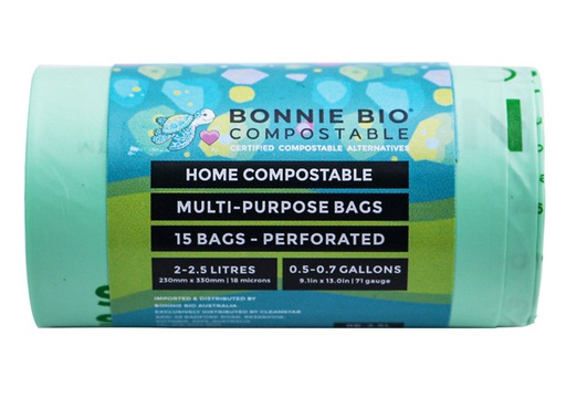 CLEANSTAR - BONNIE BIO 2-2.5L COMPOSTABLE HANDHELD DOG POOP DISPENSER BAGS – ROLL OF 15