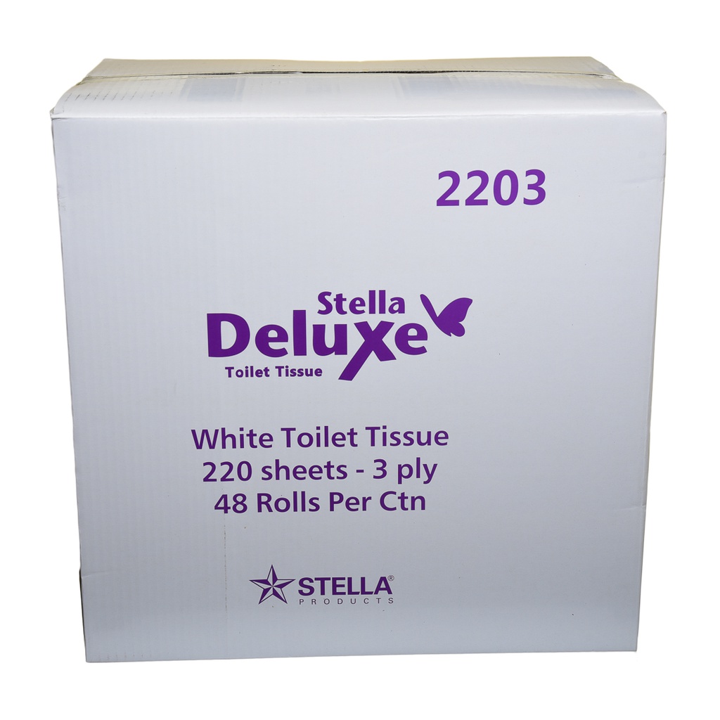 STELLA DELUXE 3PLY 220SHT TOILET TISSUE