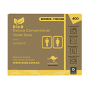 (INDIGENOUS OWNED) BIOD - DELUXE CONVENTIONAL TOILET ROLLS  2PLY 400SHEET X 48 10CMX10CM