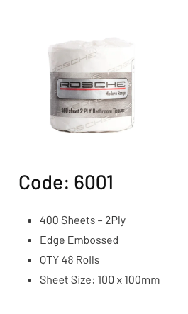 ROSCHE 2 PLY 400 SHEET - 48 ROLLS/CTN