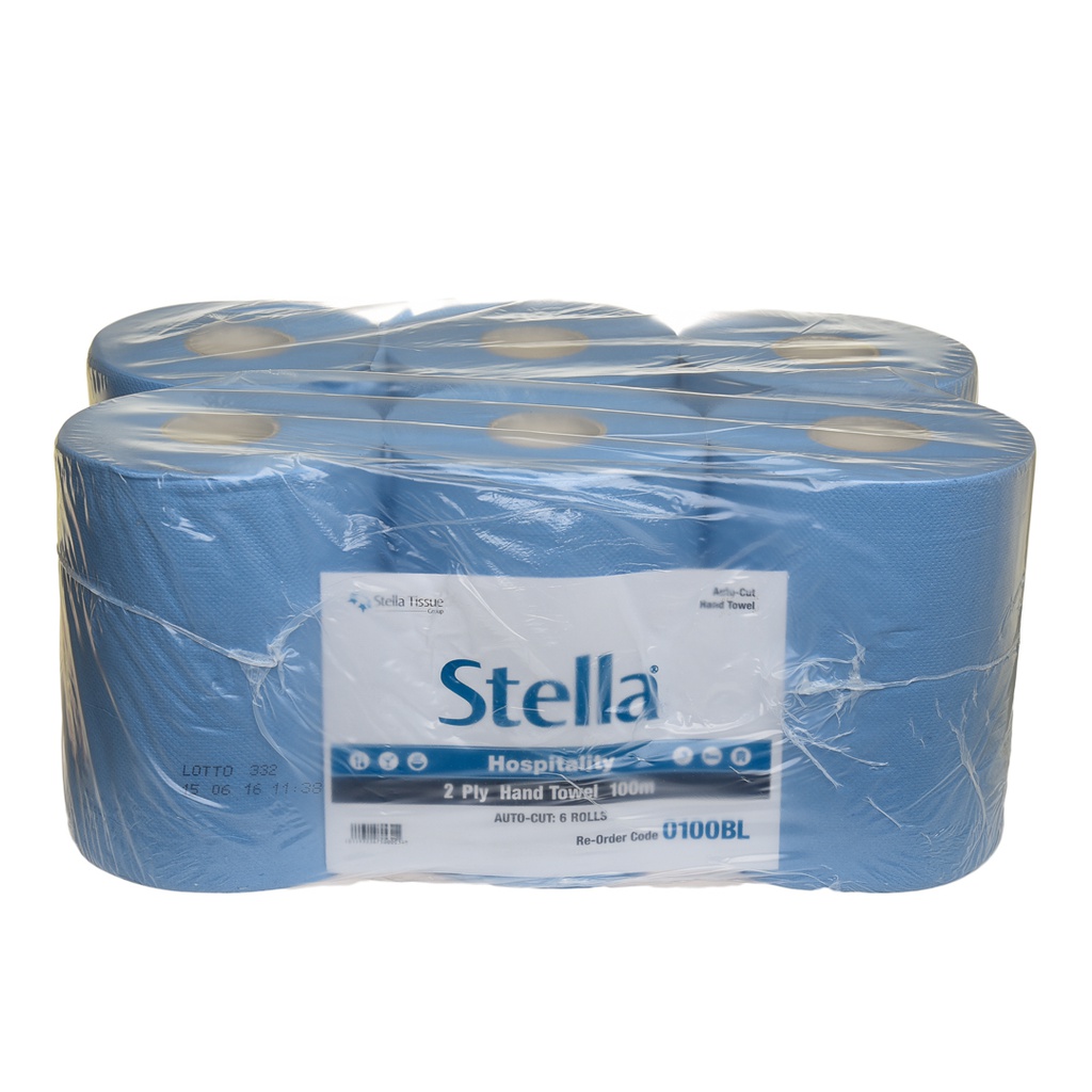 STELLA DELUXE 2PLY 100M RECYCLED AUTOCUT - 6 ROLLS