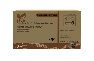 (INDIGENOUS OWNED) CHOICE SOFT SLIMLINE PAPER HAND TOWEL 200X20 225L X 225 W 4000