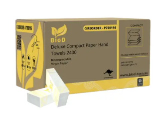 (INDIGENOUS OWNED) BIOD - DELUXE COMPACT PAPER HAND TOWEL 120X20 250L X 195W 2400