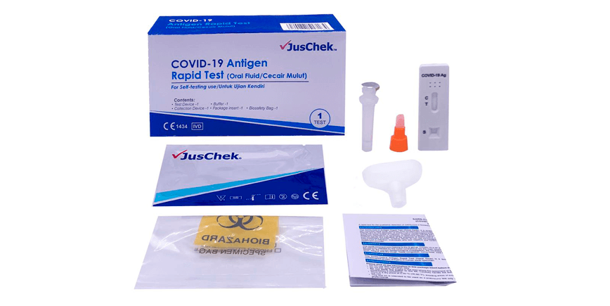 JUSCHEK SARS-COV-2 ANTIGEN RAPID TEST (ORAL FLUID)  INCP-502H SELF (RAT) SALIVA TEST 5 PACK