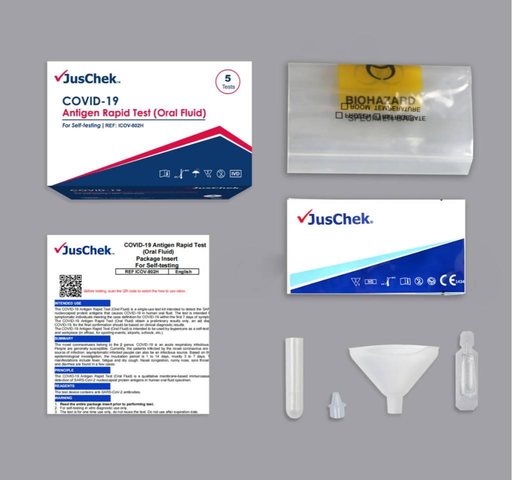 JUSCHEK SARS-COV-2 ANTIGEN RAPID TEST (ORAL FLUID)  INCP-502H SELF (RAT) SALIVA TEST 5 PACK