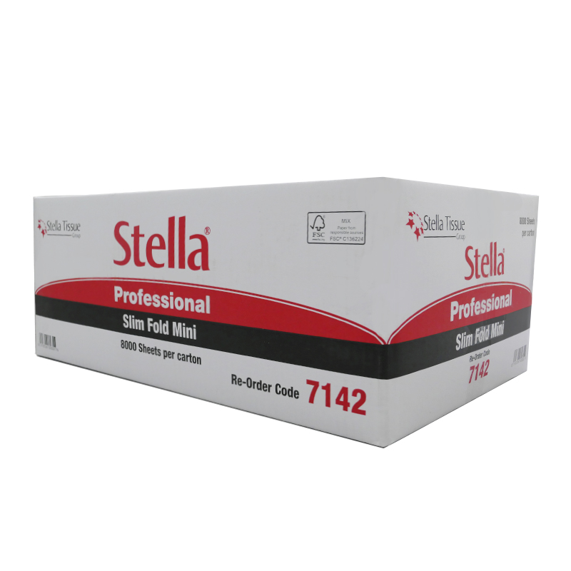 STELLA PROFESSIONAL 1PLY 8000SHT HALF WIPE SLIMFOLD - 42 PACKS/CTN