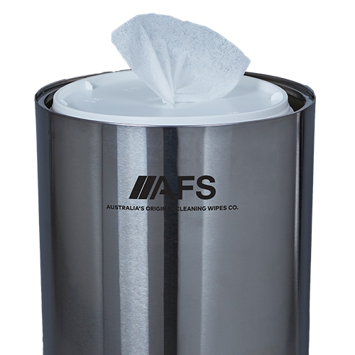 AFS BLACK FLOOR STAND WITH BIN STAINLESS STEEL