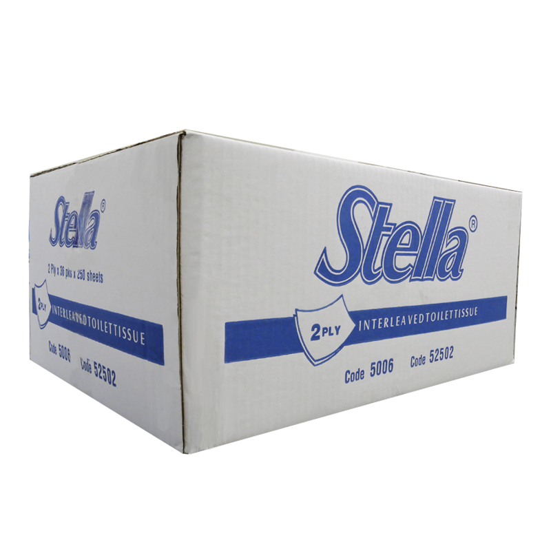 STELLA DELUXE 2PLY 250SHT INTERLEAVED TOILET TISSUE - 36 ROLLS