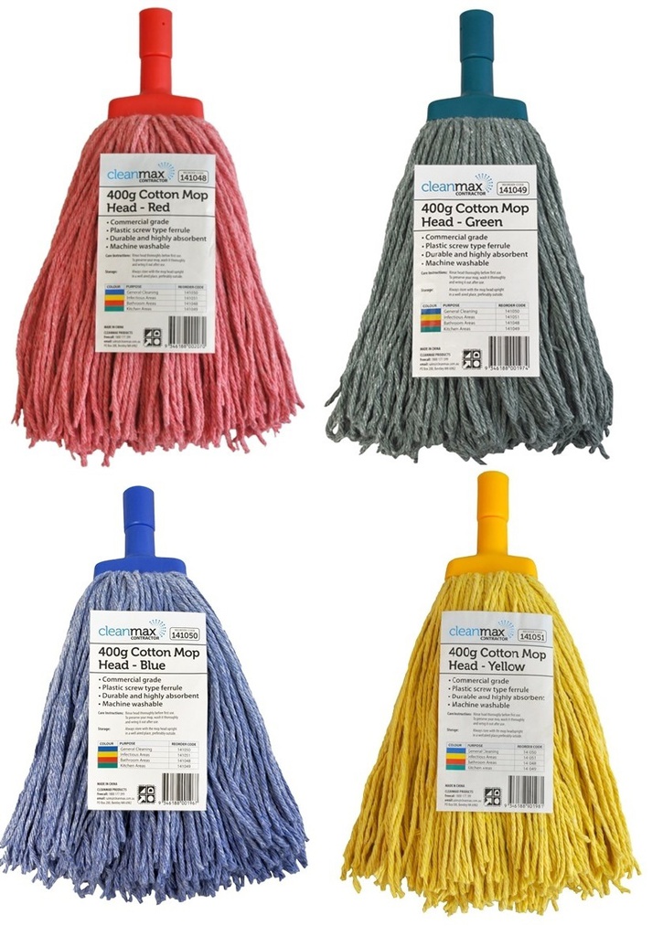 CLEANMAX CONTRACTOR 400G COTTON MOP HEAD