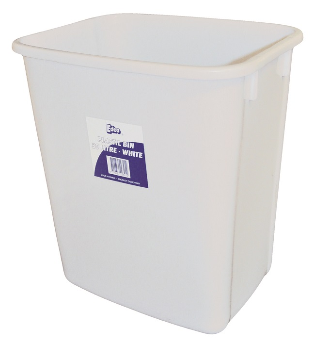 EDCO - PLASTIC BIN 30L-WHITE