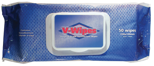 WHITELEY V-WIPES 50 FLAT PACK